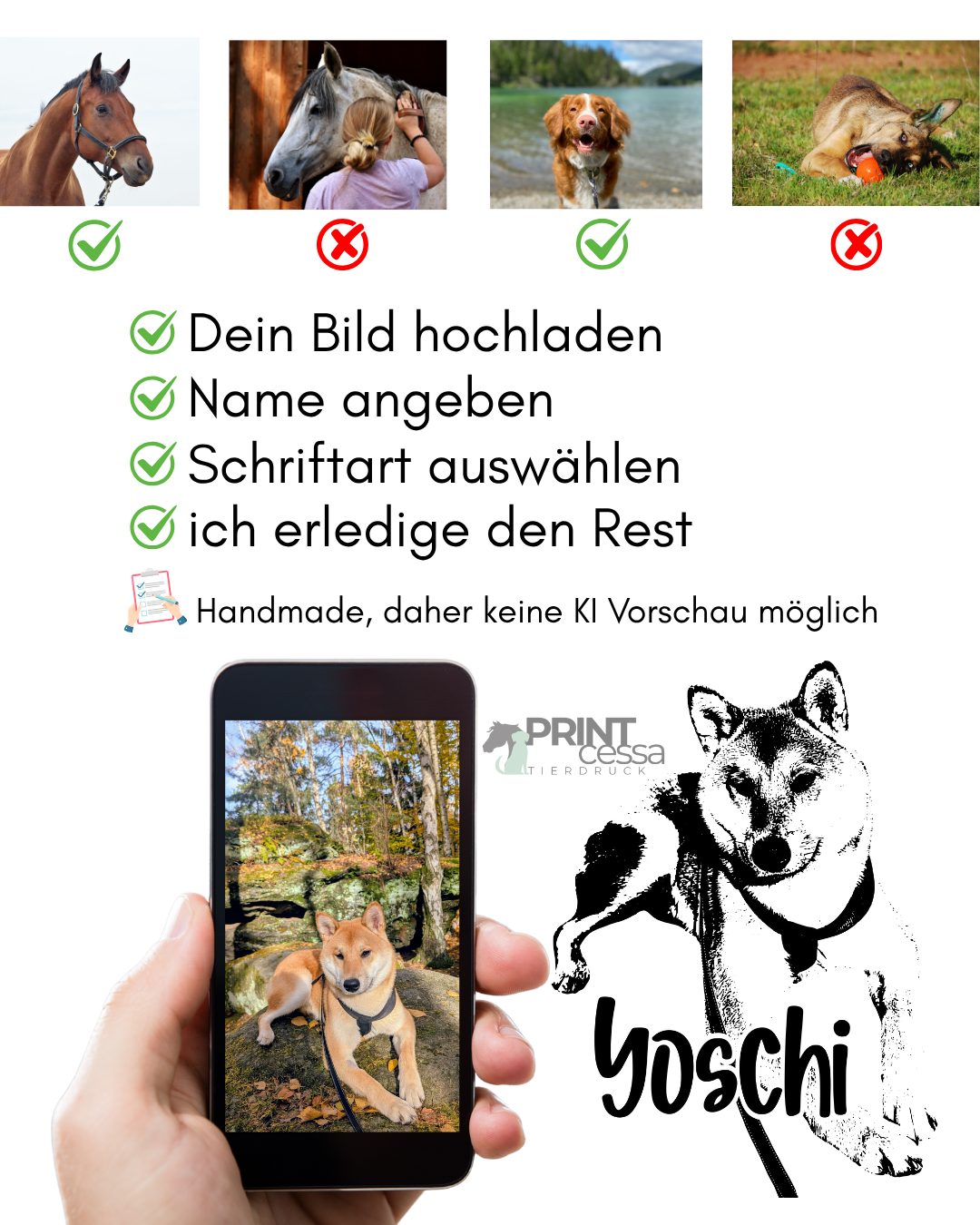 Glitzertasse Haustier personalisiert mit Bild für Tierliebhaber