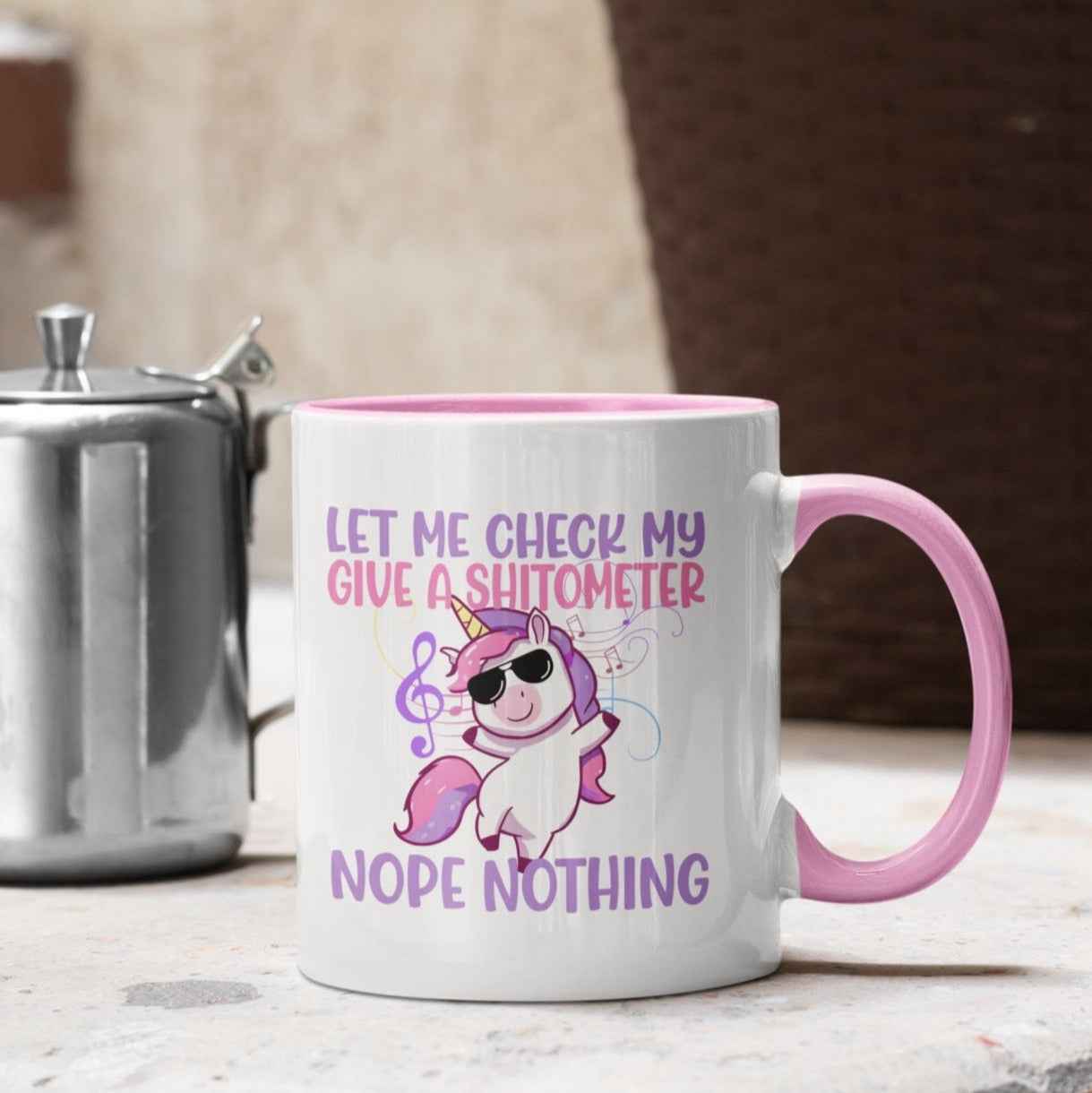 Keramiktasse, witzige Einhorn Tasse "Shitometer"