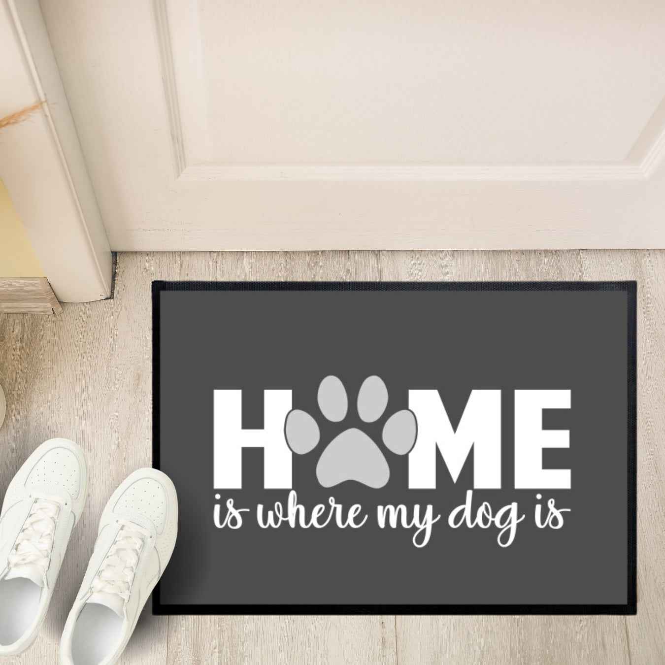 Fußmatte Hundemotiv "home is where my dog is"