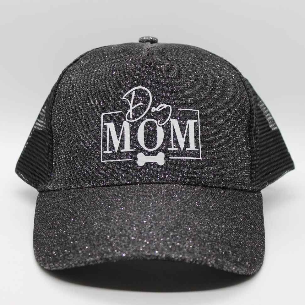Glitzer Cap *Dog Mom*, Cappy für Hundemamas