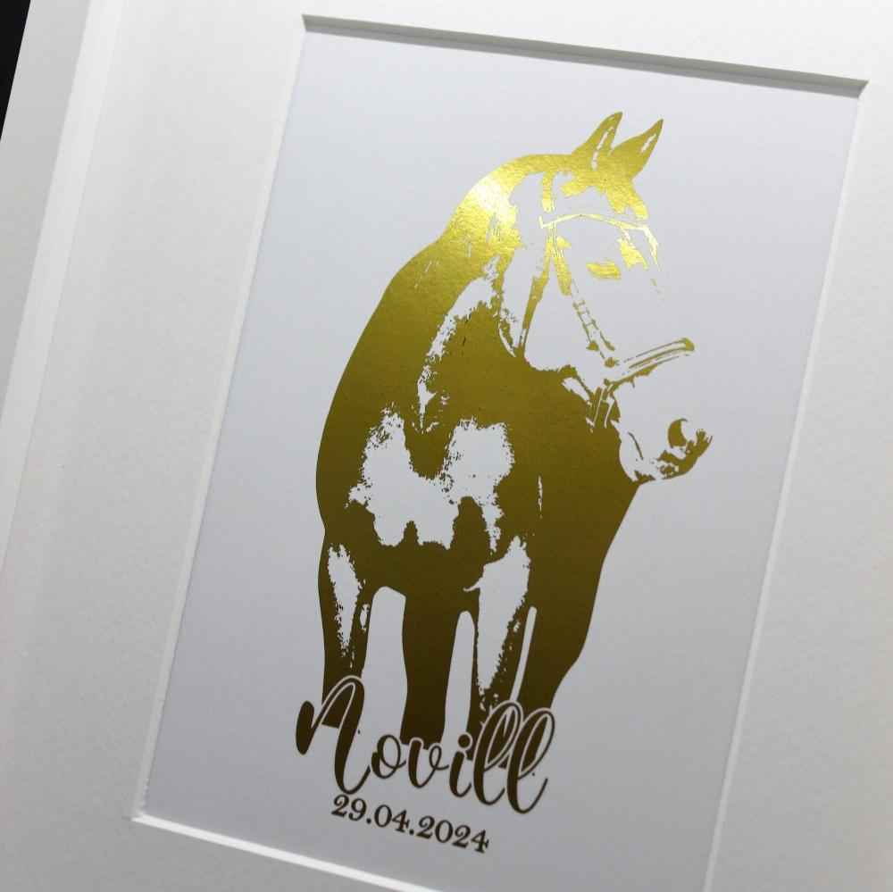 Personalisiertes "Gold Portrait" Pferd oder Hund Tierportrait