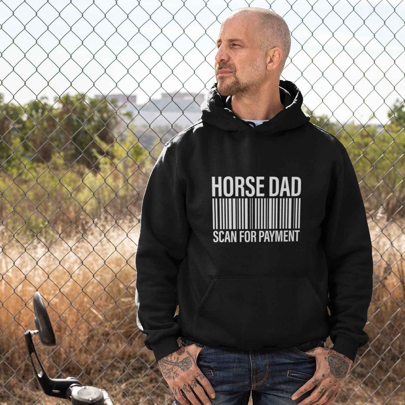 Hoodie "Horse Dad" Scan for Payment, lustiger Hoodie Pferdepapa