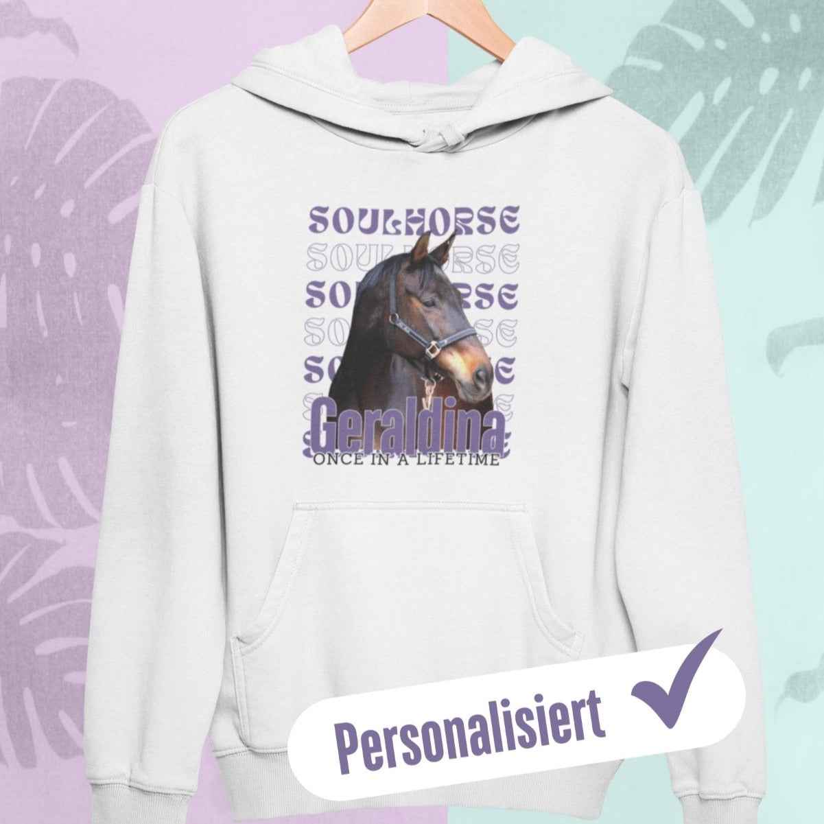 Soulhorse, personalisierter Pferde Hoodie Unisex