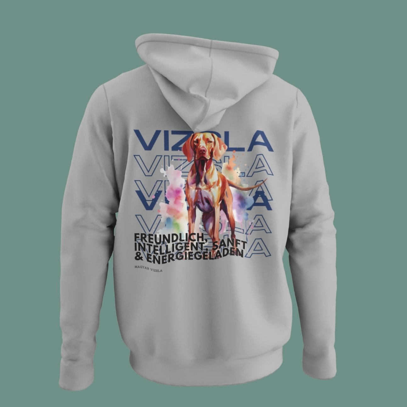Hoodie für Vizsla Besitzer, toller Kapuzenpulli mit Aufdruck `Rasseportrait Vizsla`
