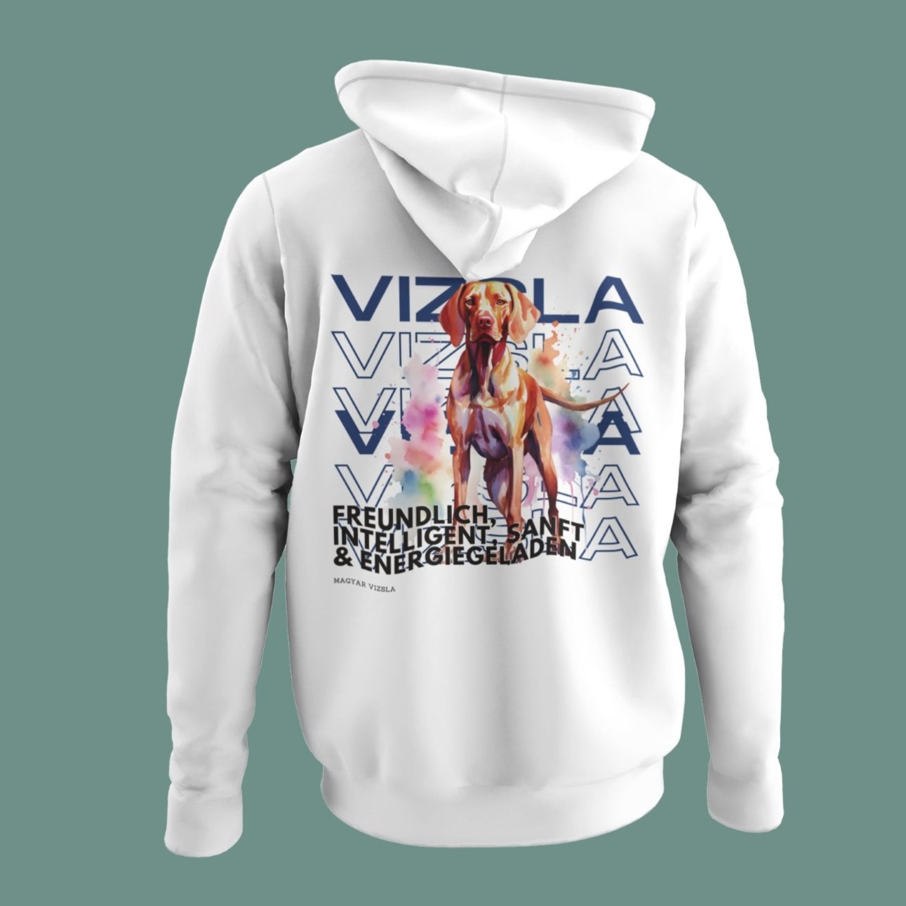 Hoodie für Vizsla Besitzer, toller Kapuzenpulli mit Aufdruck `Rasseportrait Vizsla`