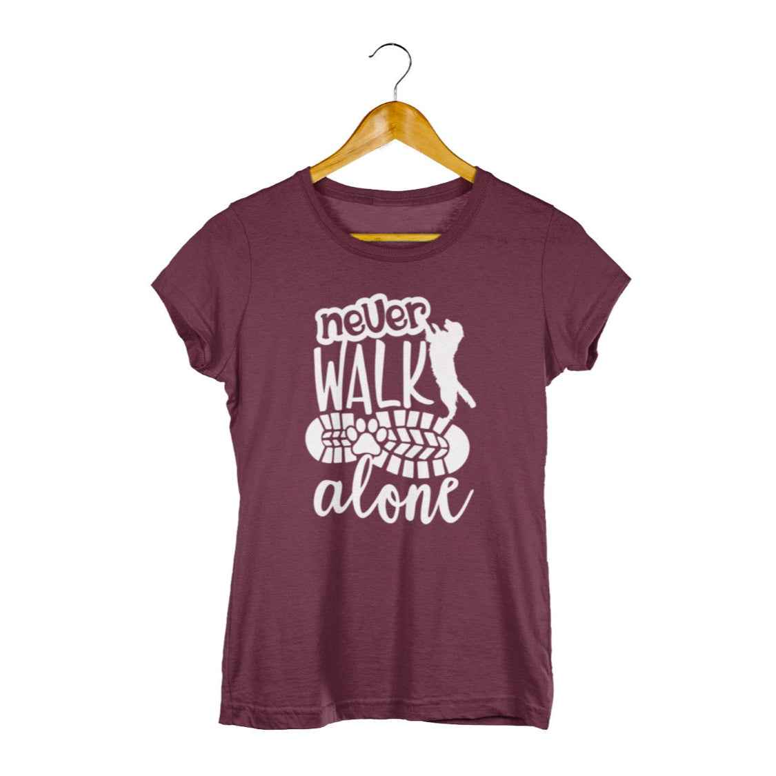 "Never walk alone" Damen Shirt Hundemotiv / Hundeliebe