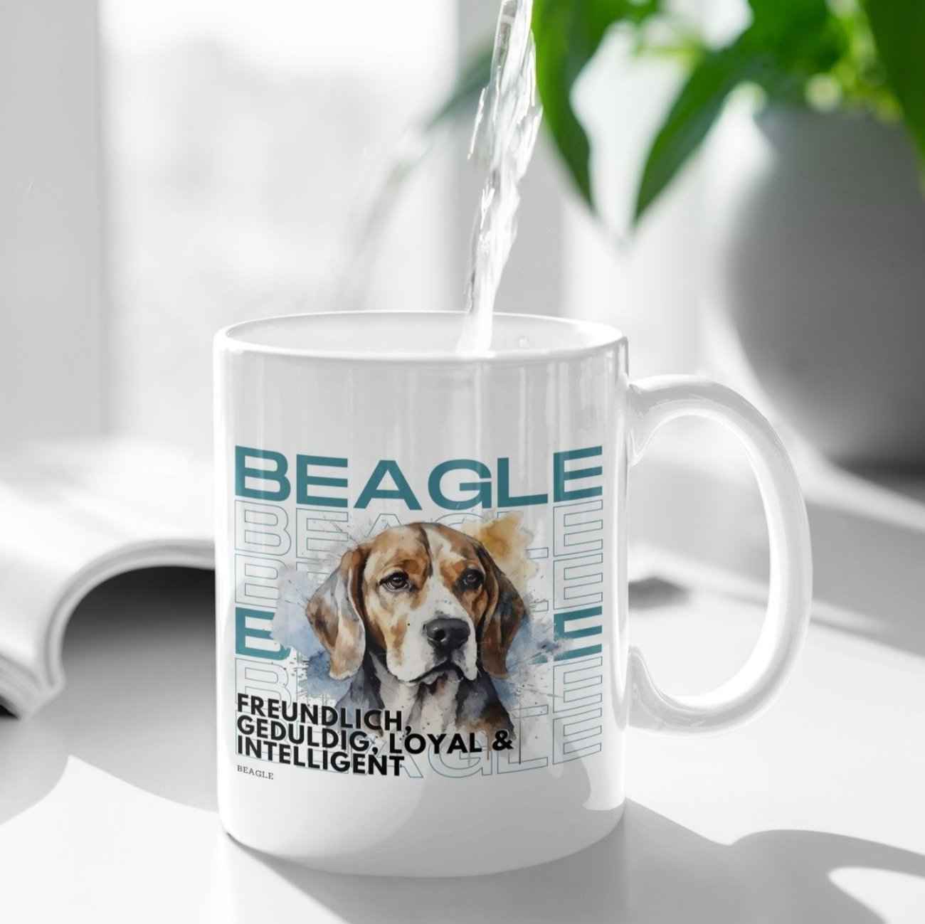 Beagle Tasse "Rasseportrait Beagle", Keramiktasse