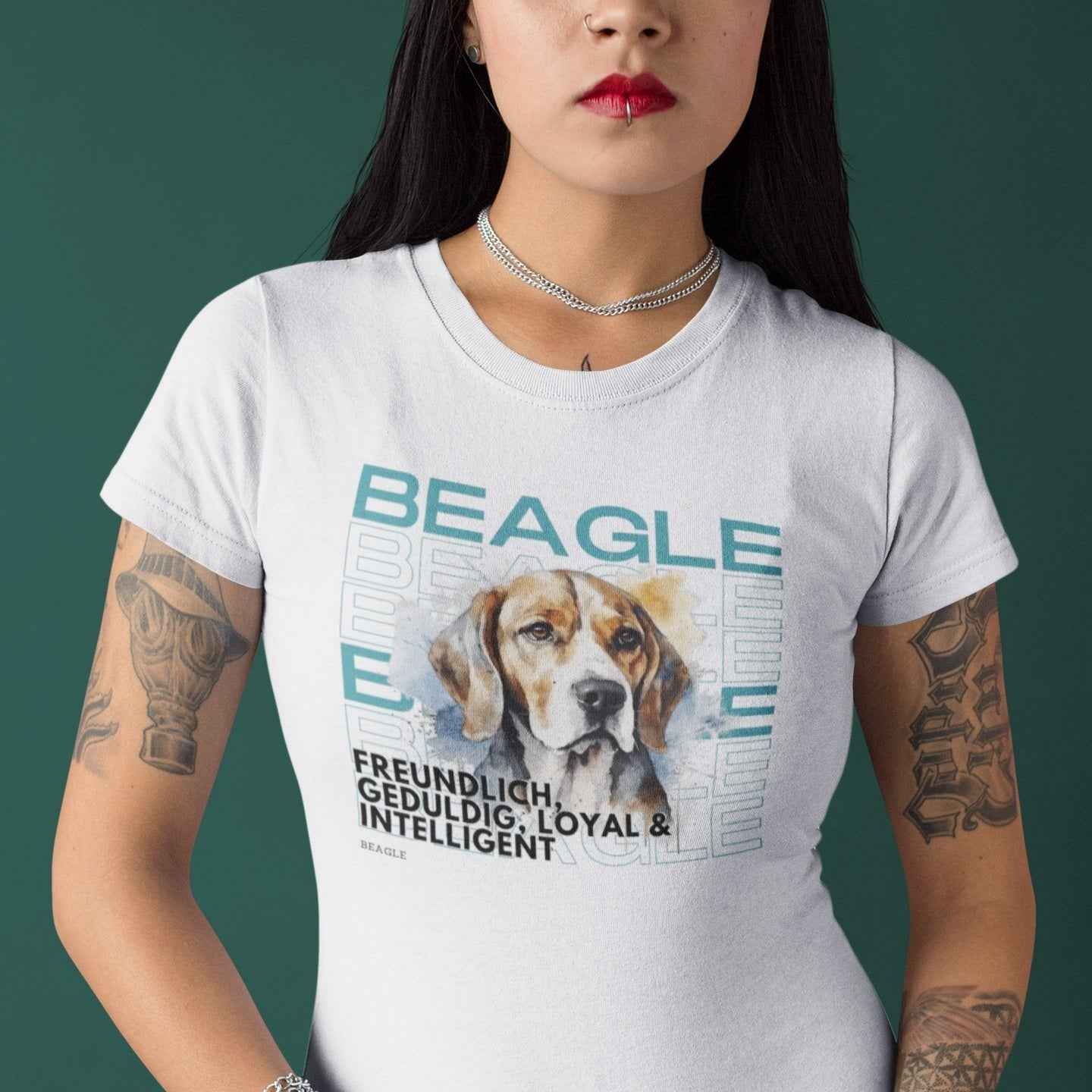 Damenshirt Beagle Hundemotiv "Rasseportrait" Beagle T-Shirt