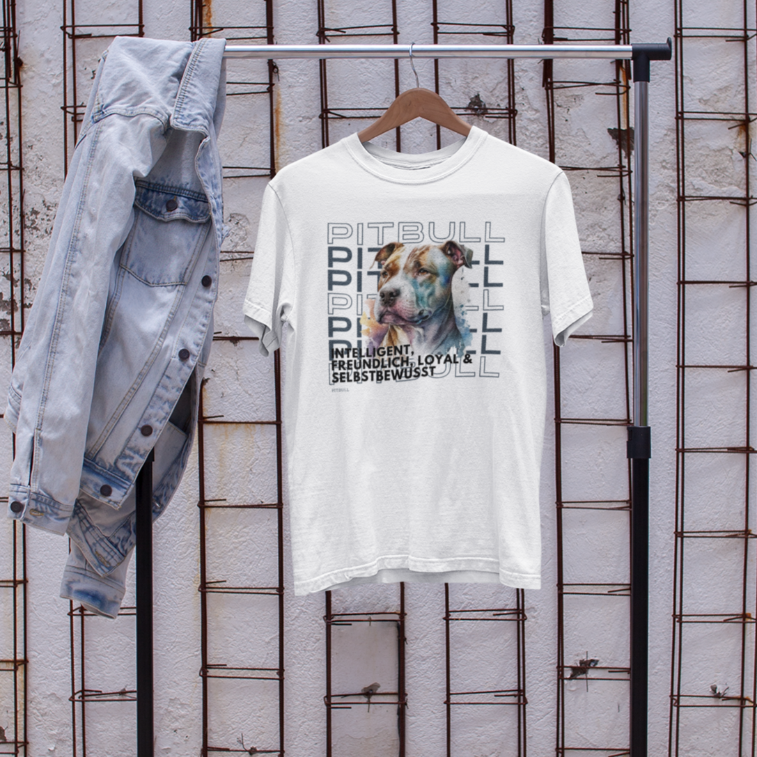 Pitbull Rasseportrait, Unisex T-Shirt