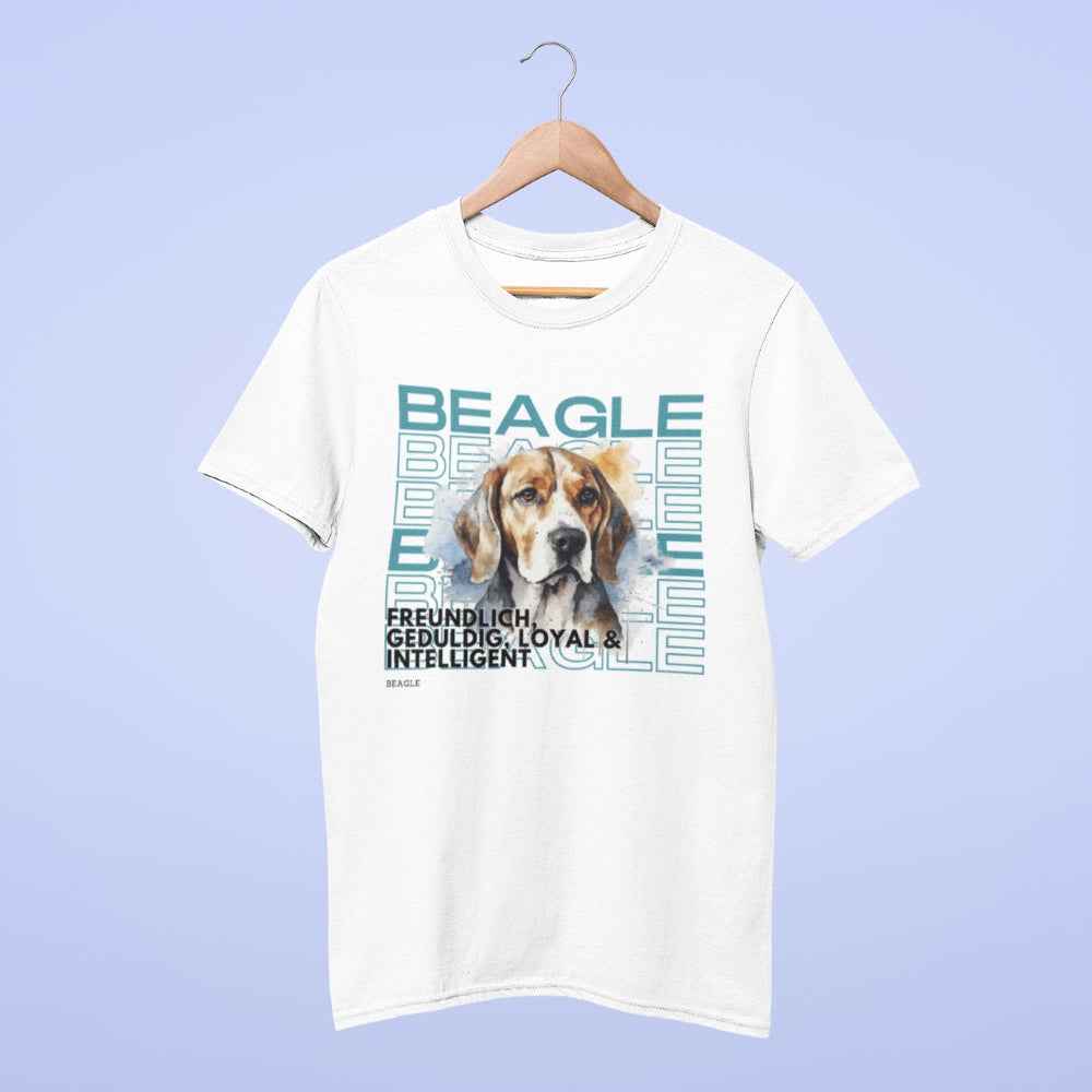 Beagle Motiv T-Shirt Rasseportrait, Unisex Hundeshirt
