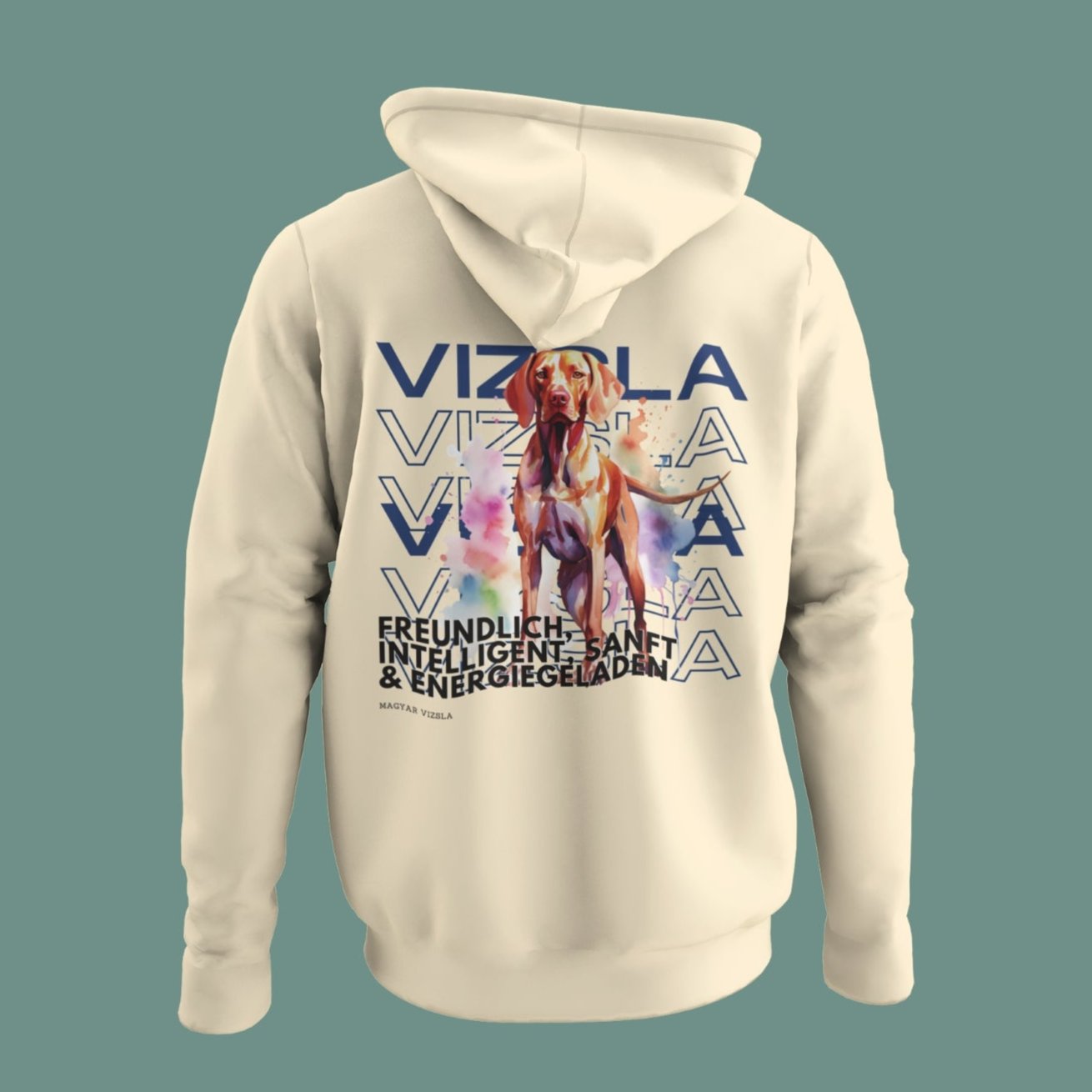 Hoodie für Vizsla Besitzer, toller Kapuzenpulli mit Aufdruck `Rasseportrait Vizsla`