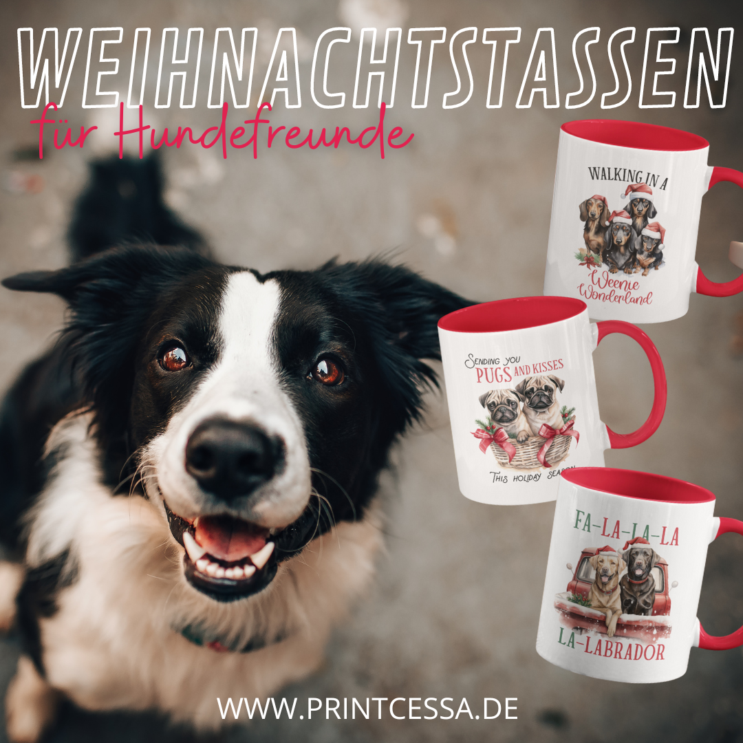 Weihnachtstassen, Hundemotive für Hundefreunde