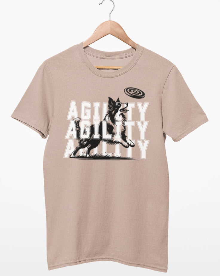 "Agility T-Shirt" für Fans der Hundesportart. Hundemotiv Border Collie