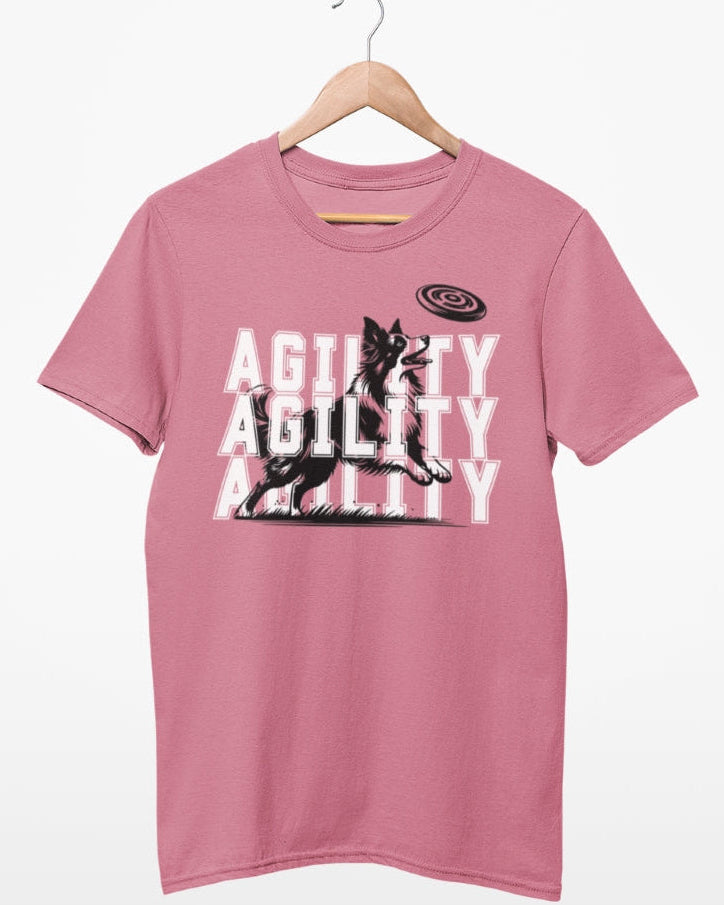 "Agility T-Shirt" für Fans der Hundesportart, Border Collie