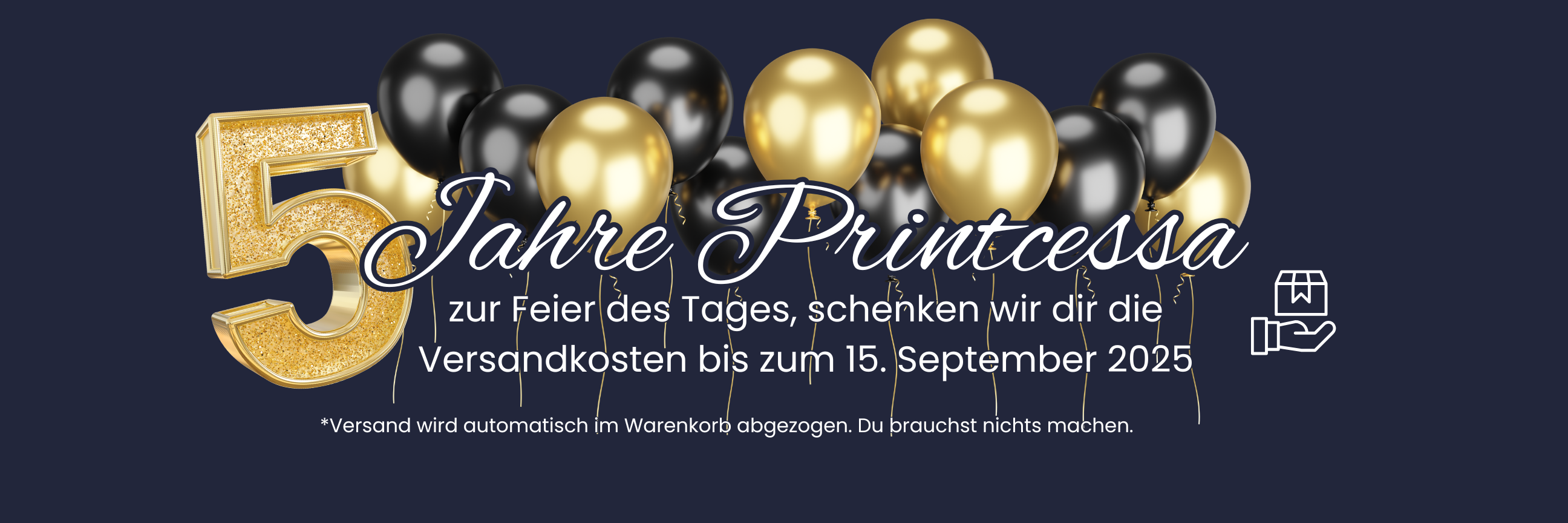 Vor 5 Jahren habe ich Printcessa Designdruck gegründet, Feier unser 5-Jähriges Jubiläum mit uns und wir schenken dir die Versandkosten bis zum 15.September 2025