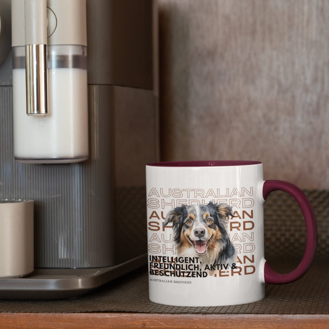 Keramiktasse mit Australian-Shepherd-Motiv