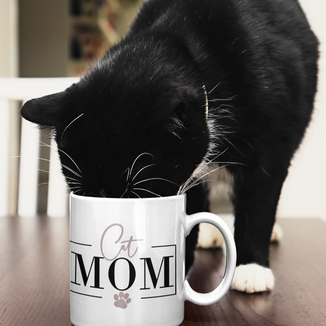 keramiktasse `cat mom` für katzenmamas