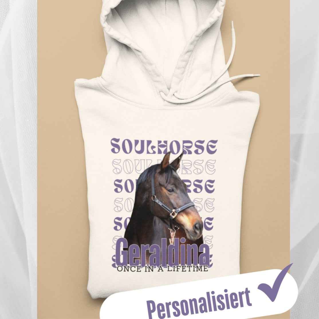 Soulhorse; personalisierter Pferde Hoodie für Frauen