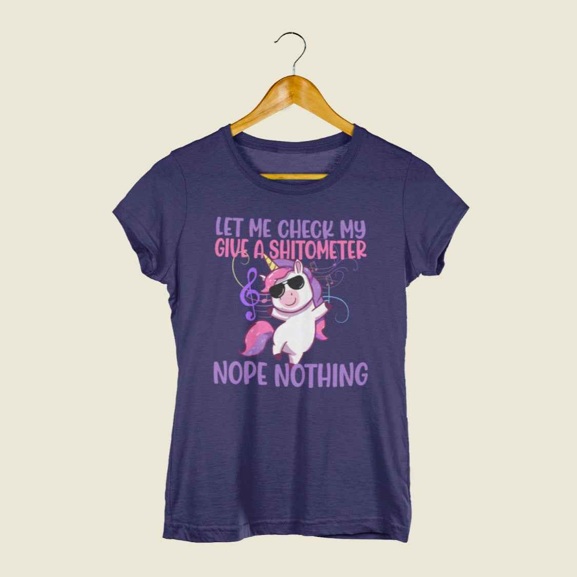 Lustiges Einhorn Shirt für Damen "let me check my Shitometer"