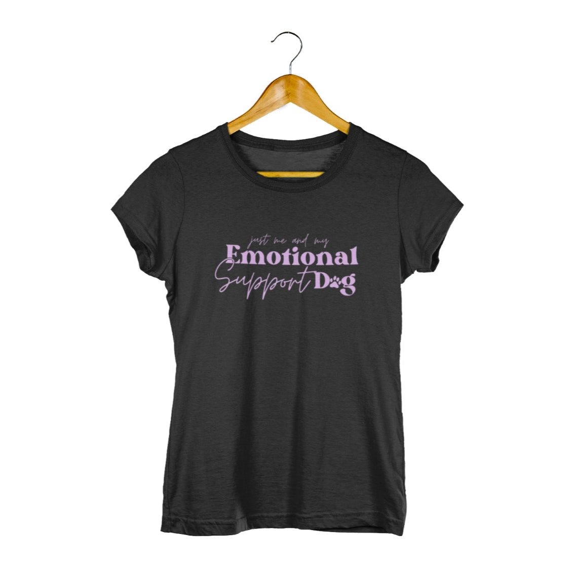 Damen T-Shirt „Just Me and My Emotional Support Dog“