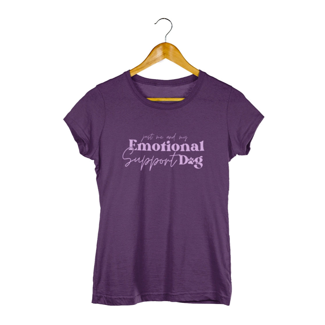 Damen T-Shirt „Just Me and My Emotional Support Dog“
