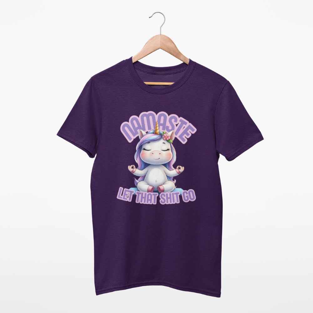Lustiges Einhornshirt 'Namaste-let that shit go' Unisex-Shirt