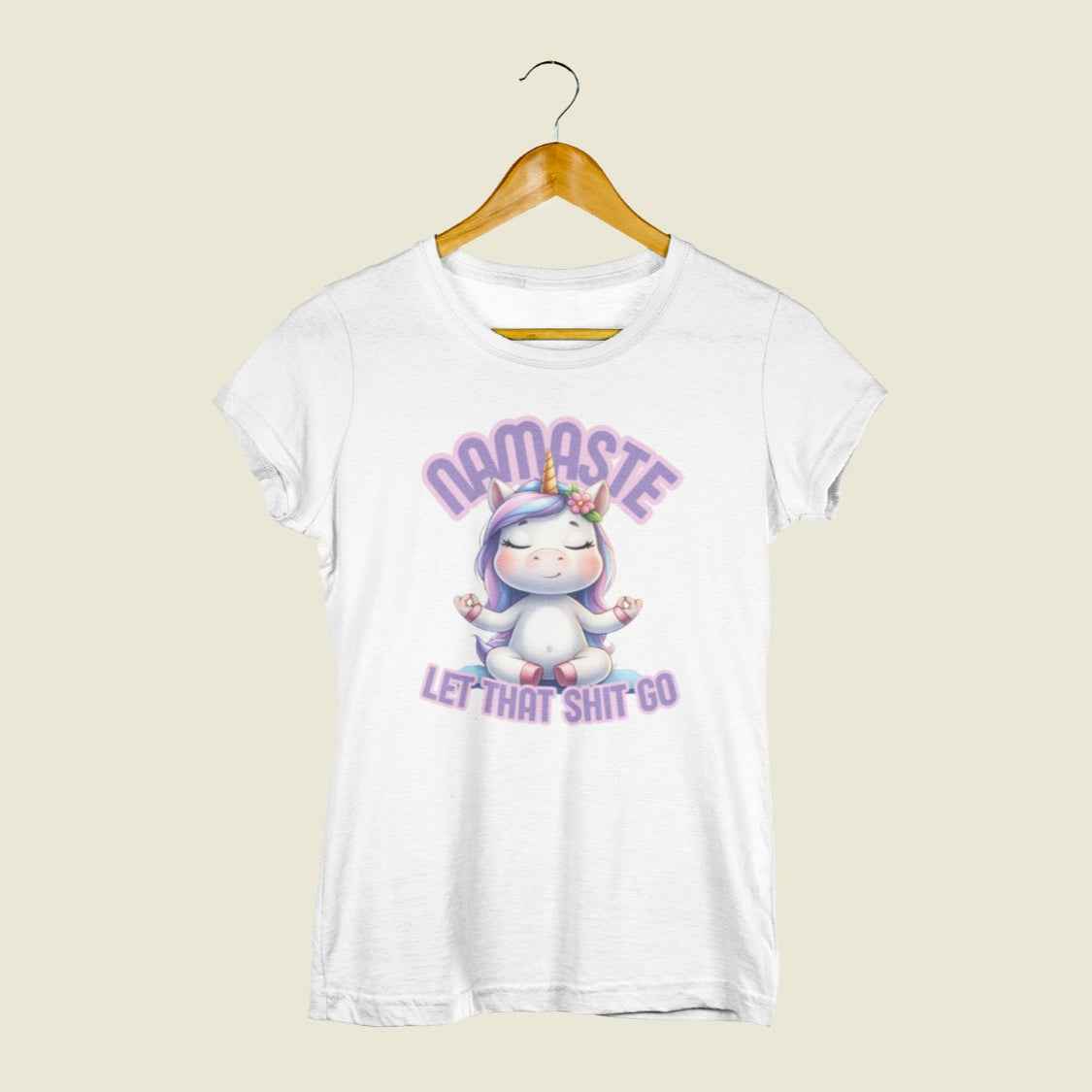 Lustiges Einhorn Shirt Damen- Namaste, let that shit go