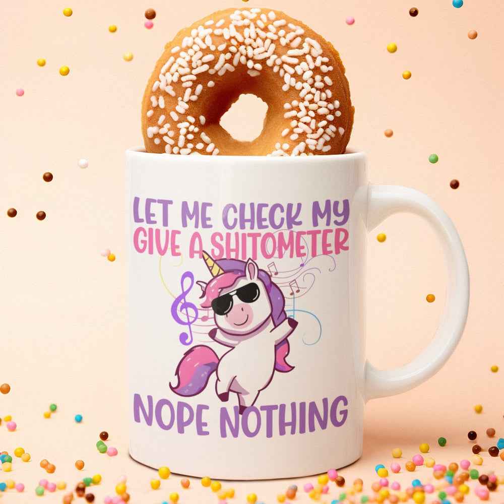 Keramiktasse, witzige Einhorn Tasse "Shitometer"