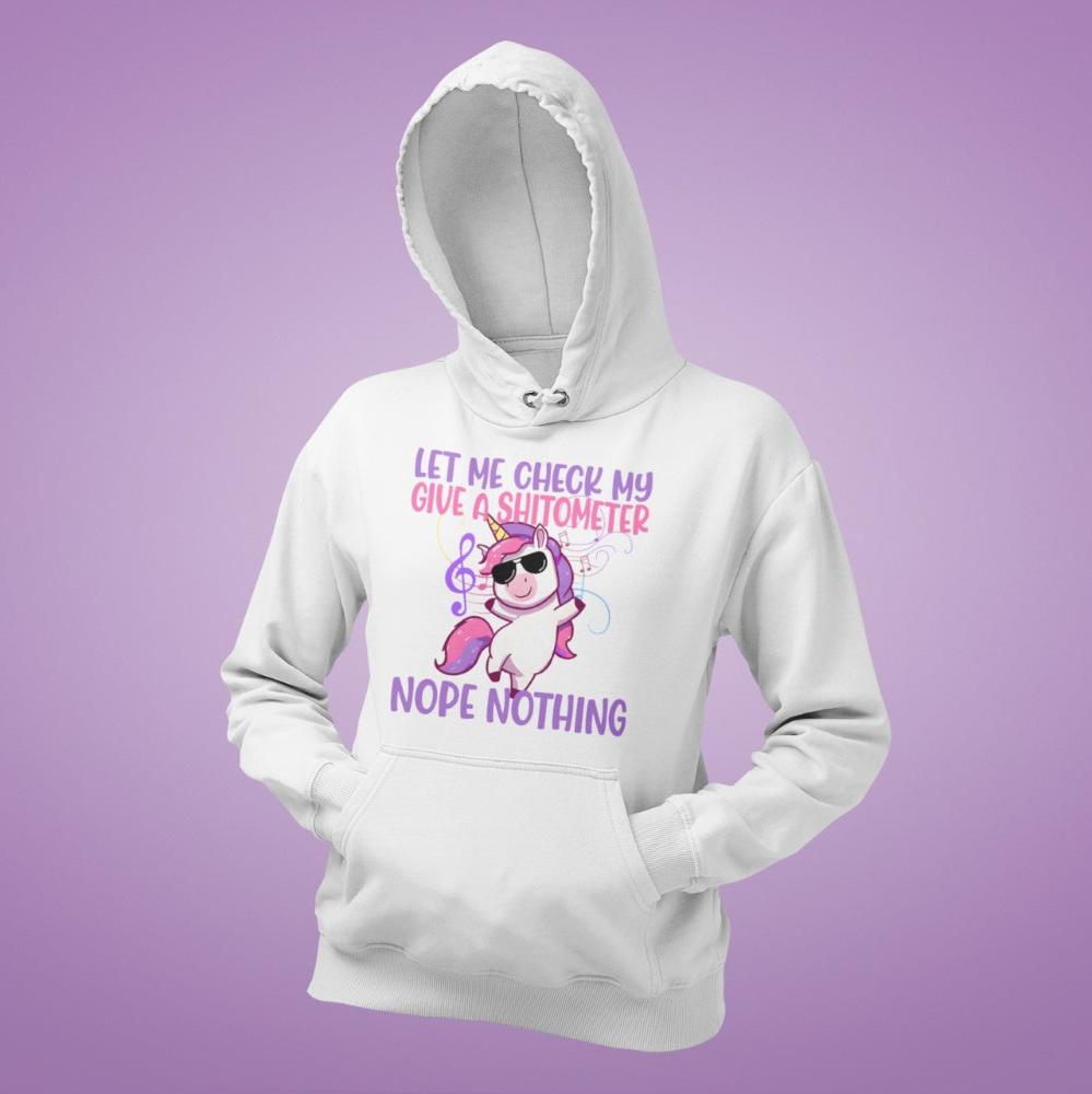 Einhorn Kapuzenpullover, lustiges Einhorn Motiv Shitometer mit tanzendem Einhorn