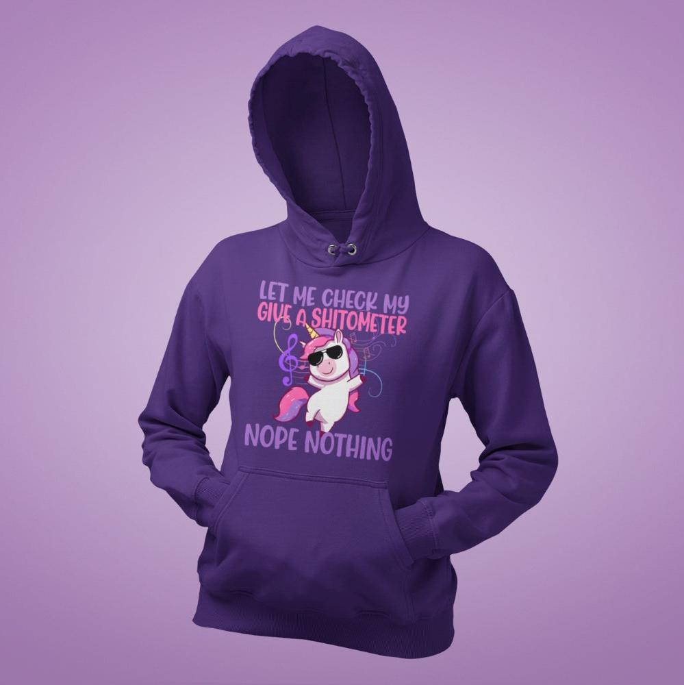 Einhorn Kapuzenpullover, lustiges Einhorn Motiv Shitometer mit tanzendem Einhorn