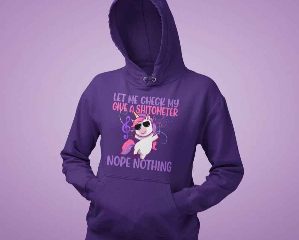 Einhorn Hoodie, lustiges Einhorn-Motiv "Shitometer"
