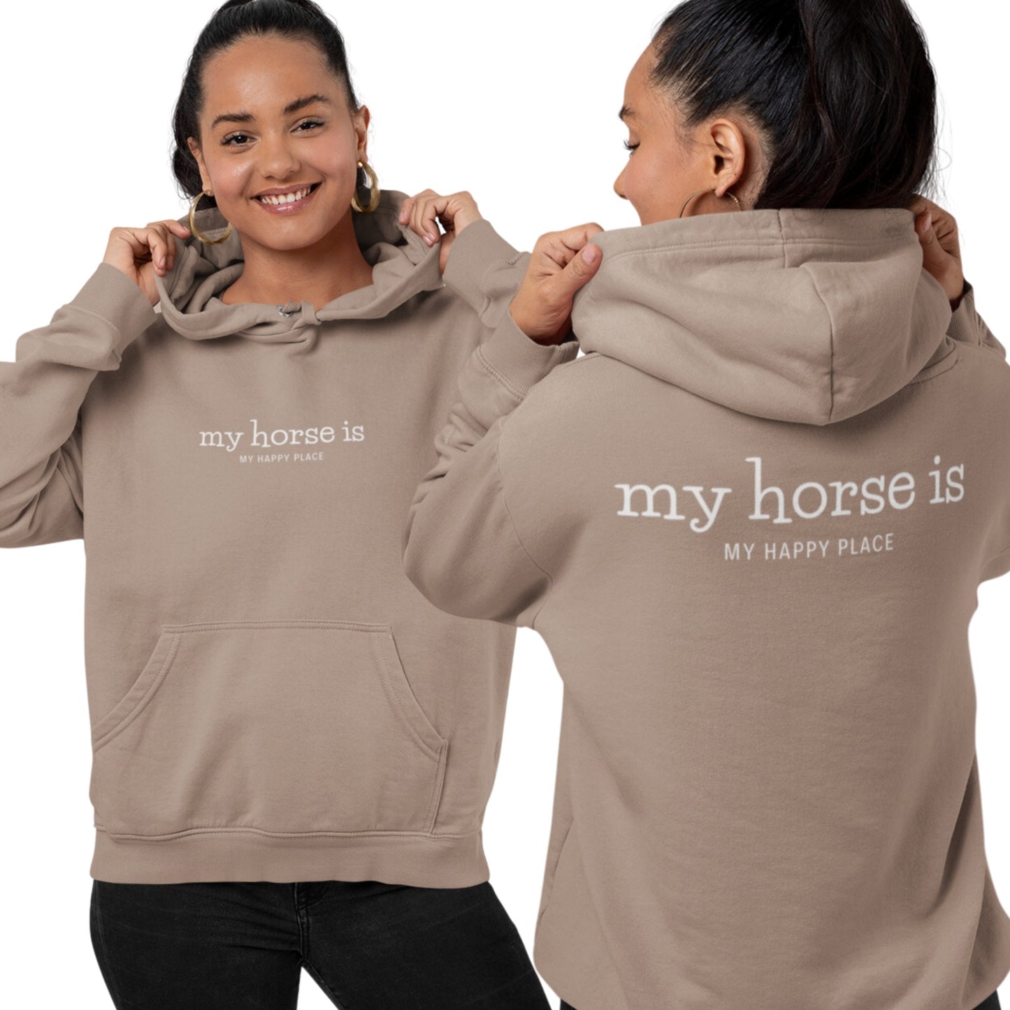 Hoodie 'my Horse is my happy place' der perfekte Stallpulli
Ein Kapuzenpullover für alle Reiter und Reiterinnen im bequemen Unisex Schnitt.