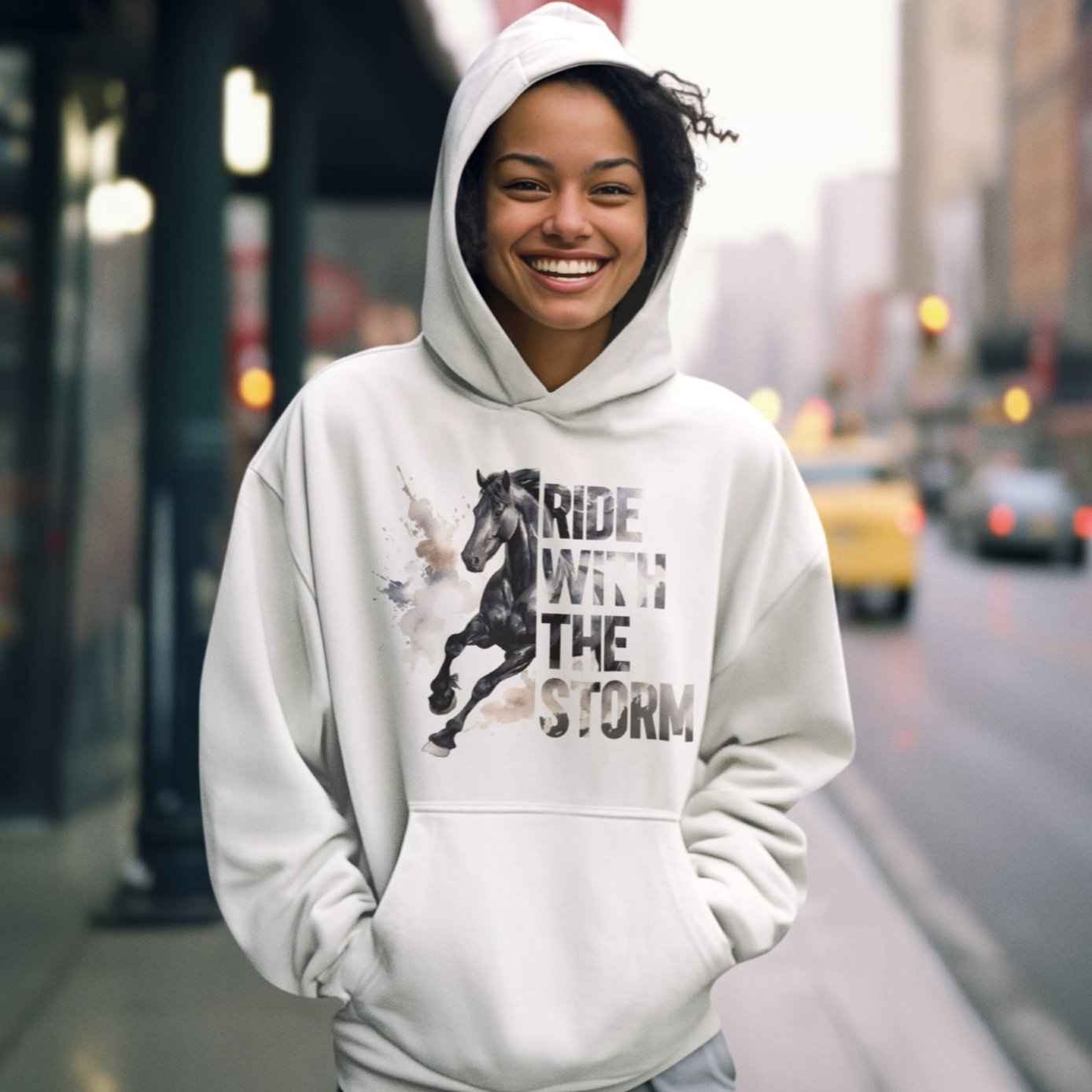 Pferdepullover "ride with the storm" Unisex Hoodie