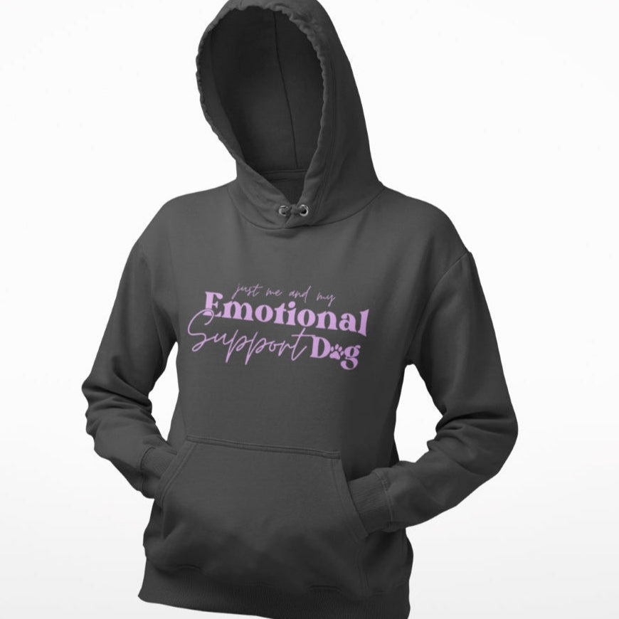 Damen Hoodie mit Aufdruck 'just me and my Emotional Support Dog'