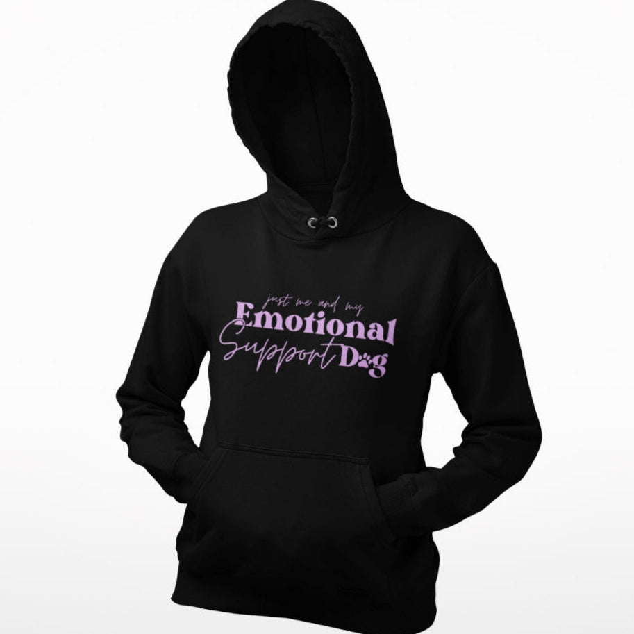 Damen Hoodie mit Aufdruck 'just me and my Emotional Support Dog'