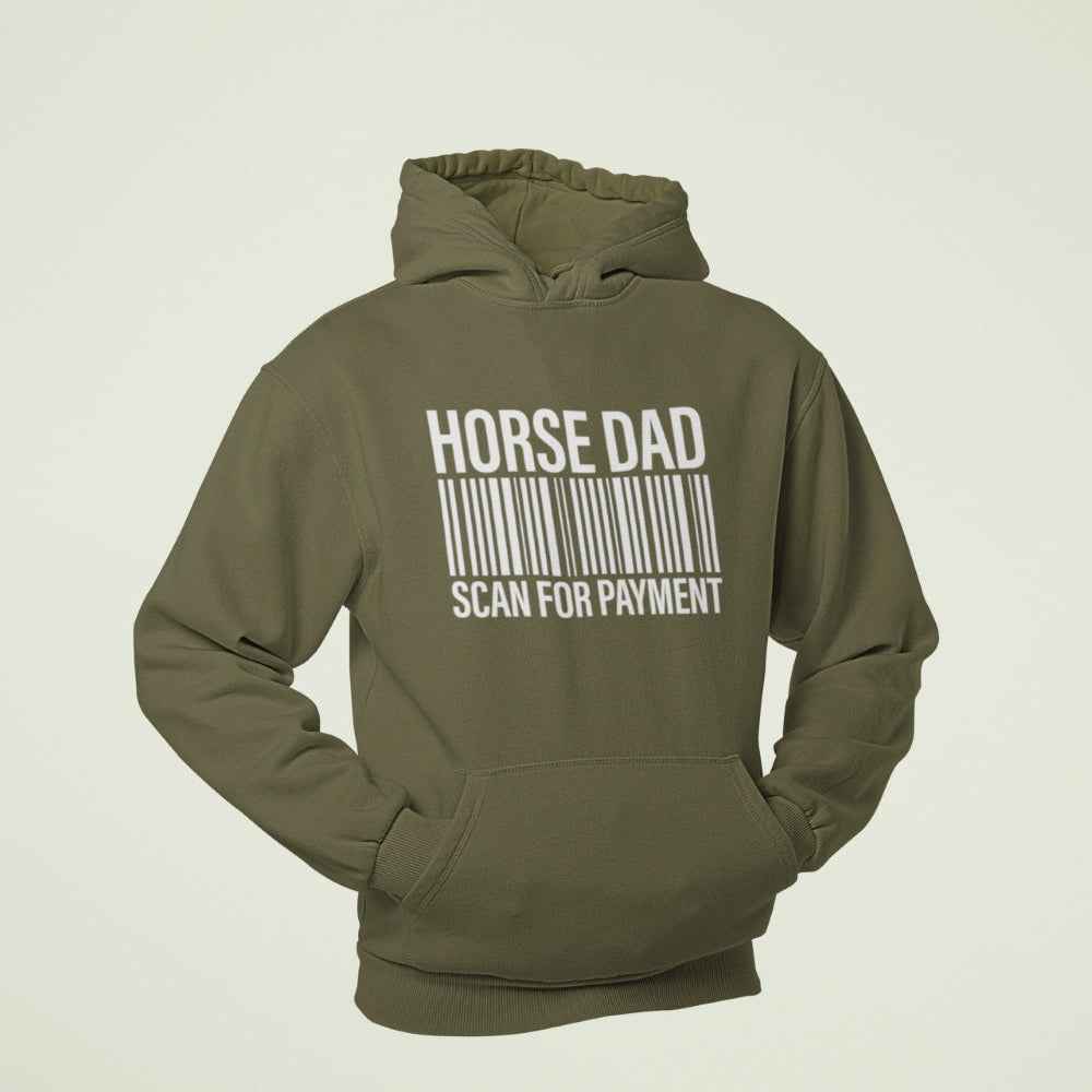 Hoodie "Horse Dad" Scan for Payment, lustiger Hoodie Pferdepapa