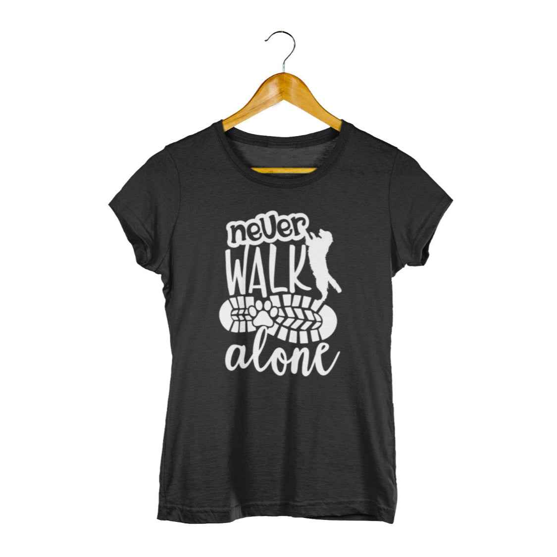 "Never walk alone" Damen Shirt Hundemotiv / Hundeliebe