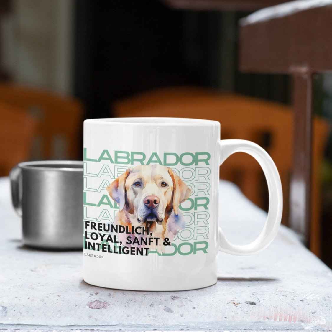 Keramiktasse Hundemotiv "Labrador" im Aquarell Stil