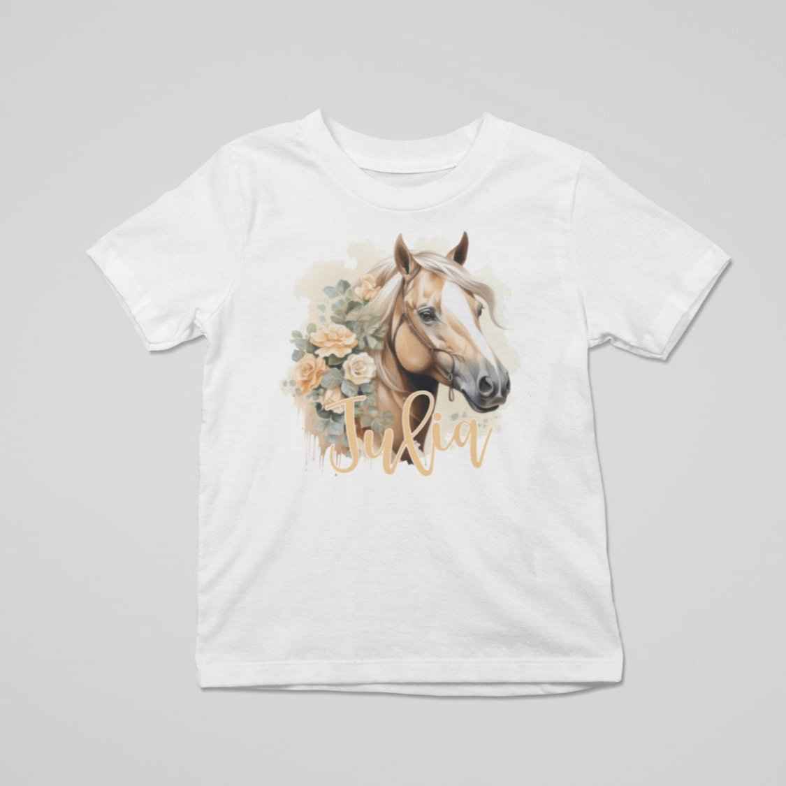 Pferdeshirt Mädchen Pferde-Motiv, Haflinger *personalisiert