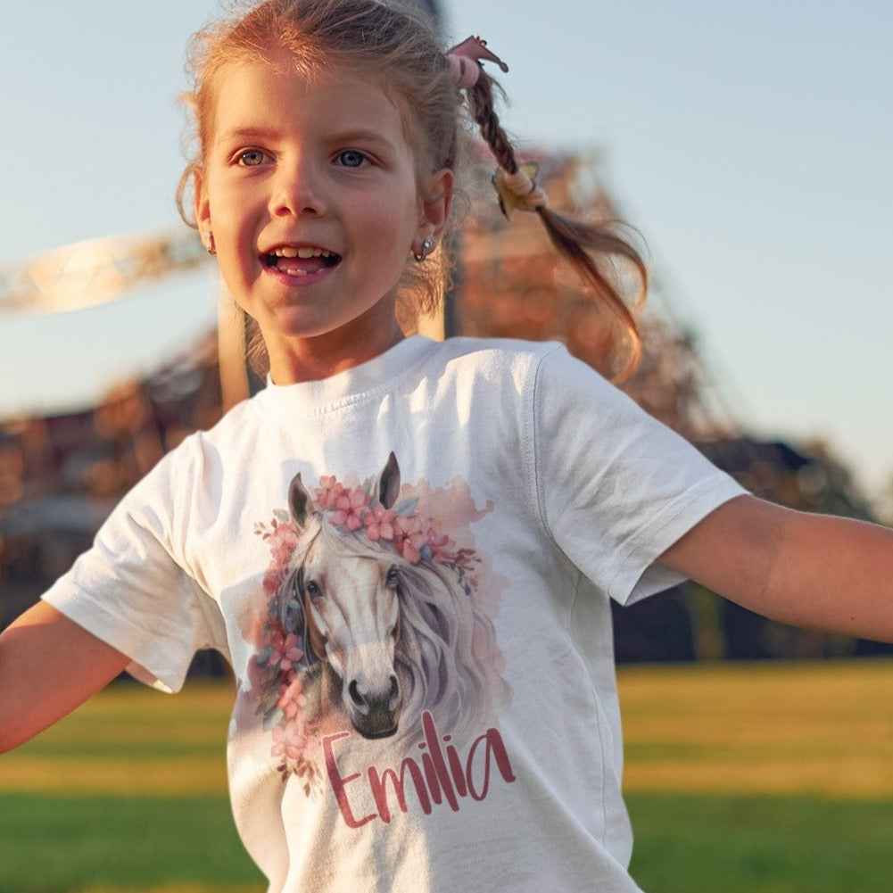 Pferdeshirt für Mädchen, Kindershirt mit Pferdemotiv, *personalisiert