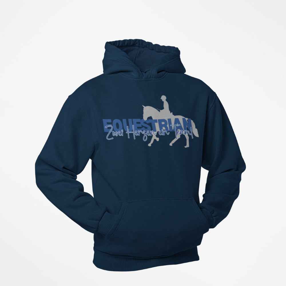 Equestrian Unisex Hoodie "Zwei Herzen, ein Team"
