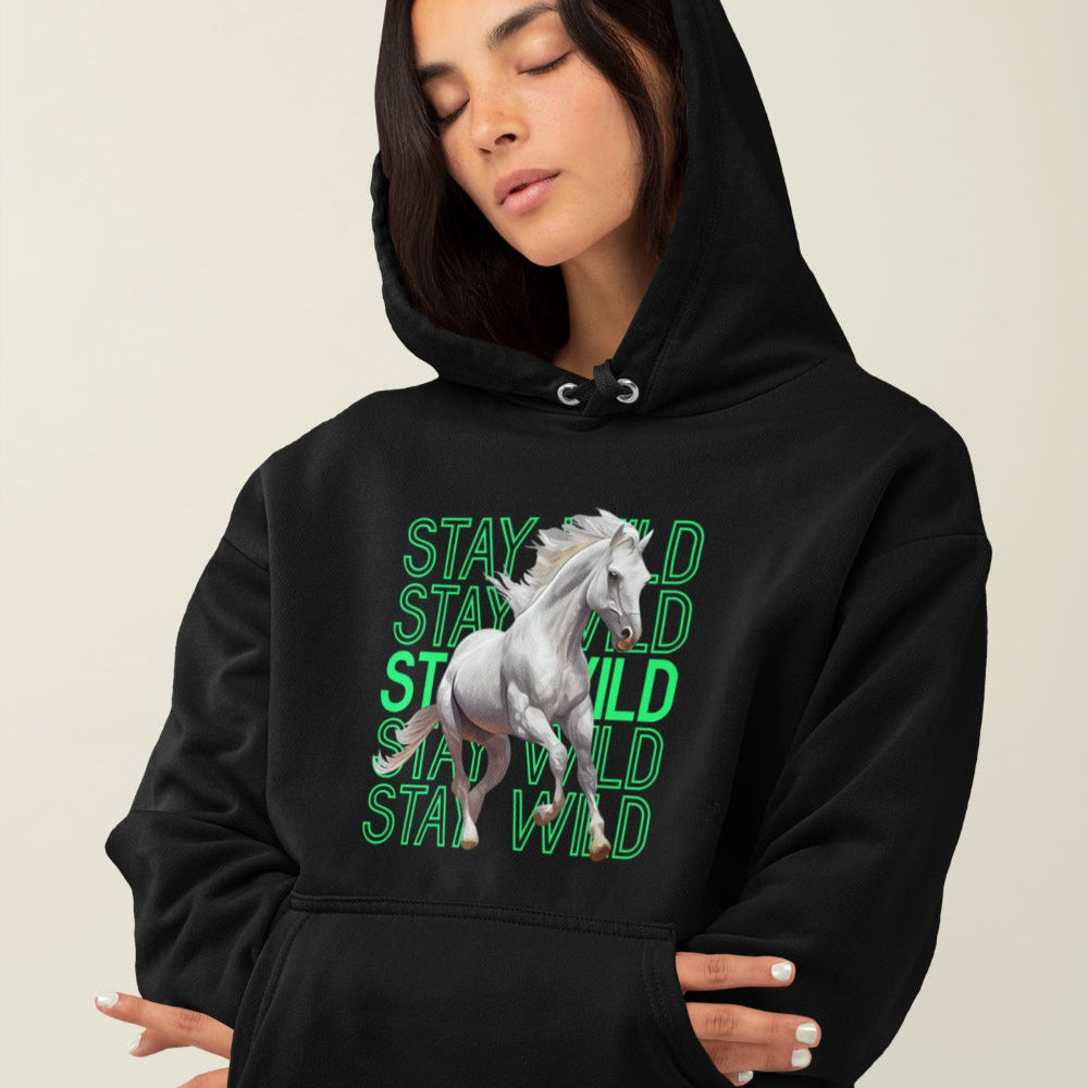 Unisex Hoodie "stay wild" Pferdedesign