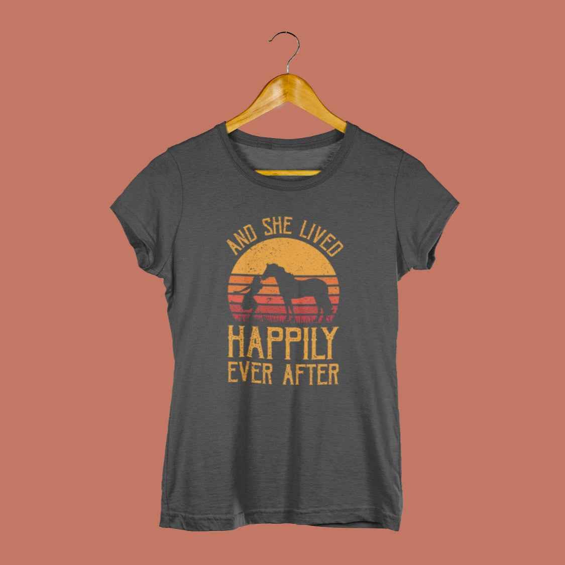 Damen Pferde Shirt "happily ever after", Pferdemotiv, Pferdemädchen