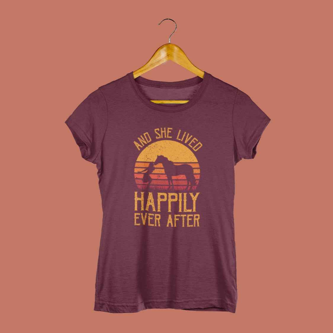 Damen Pferde Shirt "happily ever after", Pferdemotiv, Pferdemädchen