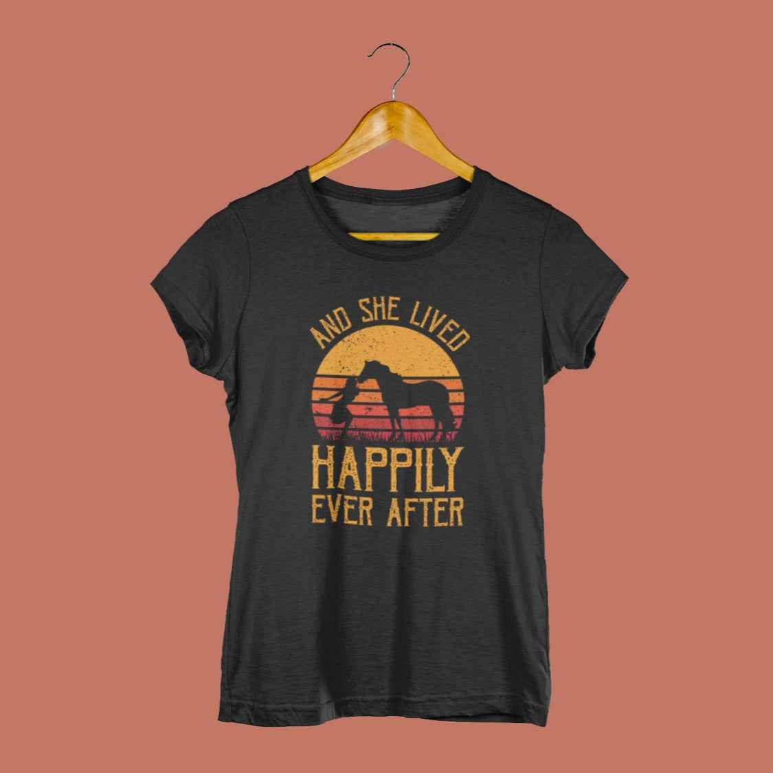 Damen Pferde Shirt "happily ever after", Pferdemotiv, Pferdemädchen