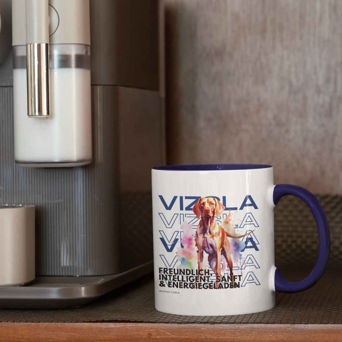 Keramiktasse Motiv Vizsla im Rasseportrait, Hundemotiv