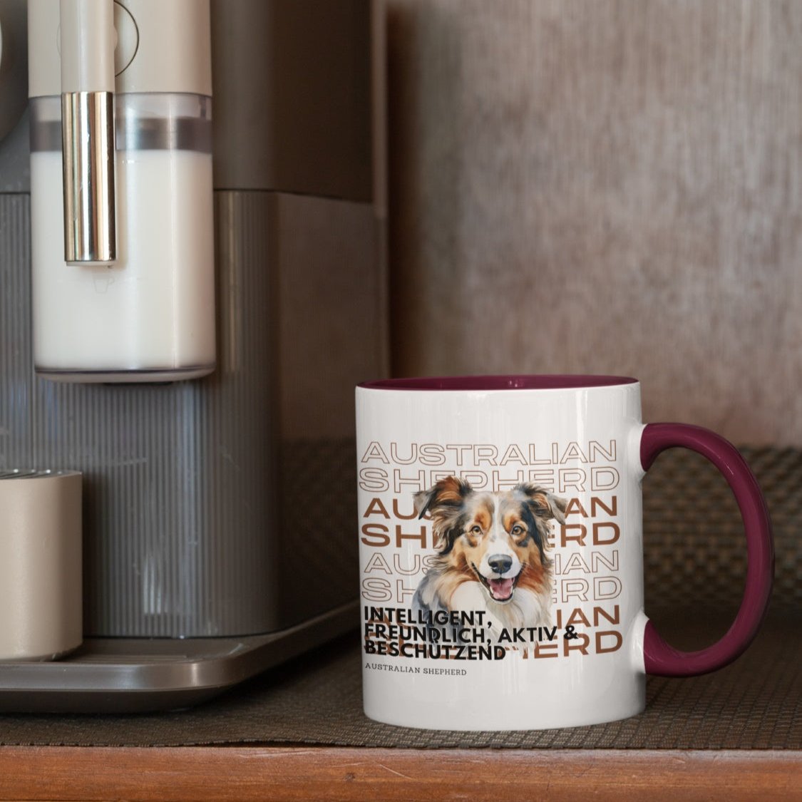 Keramiktasse mit Australian-Shepherd-Motiv