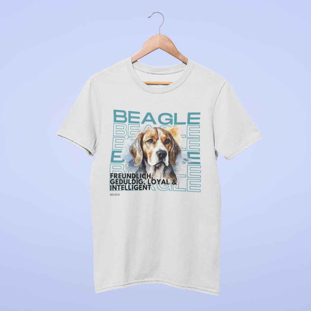 Beagle Motiv T-Shirt Rasseportrait, Unisex Hundeshirt
