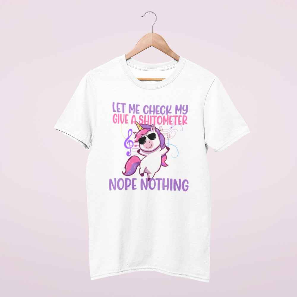 Unisexshirt, Statement-Shirt mit Einhorn Motiv "Shitometer"