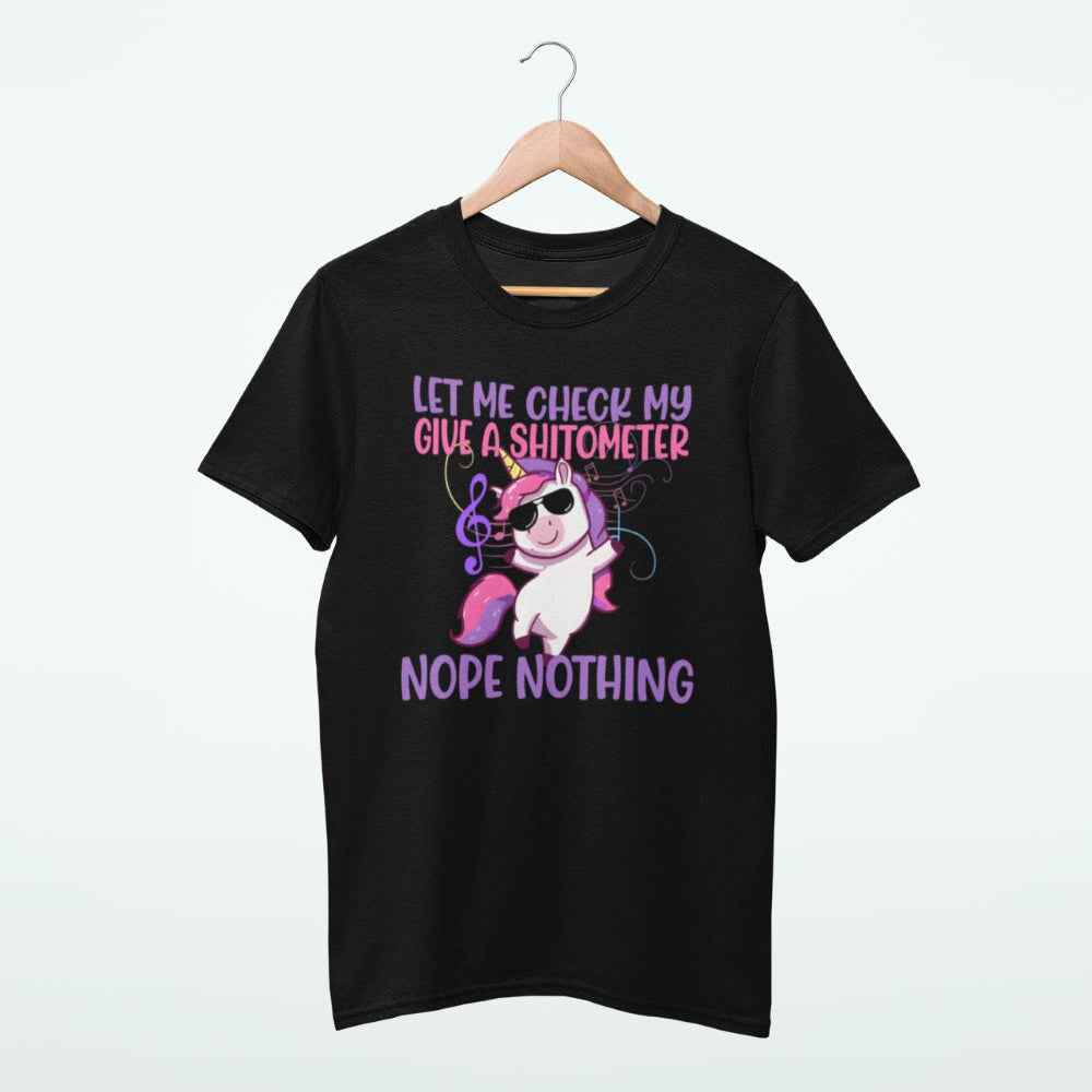 Unisexshirt, Statement-Shirt mit Einhorn Motiv "Shitometer"